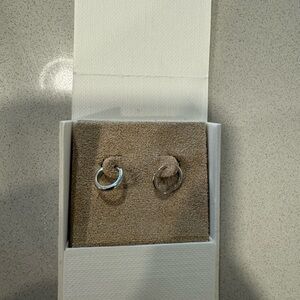 New VRAI&ORO silver hoops never worn